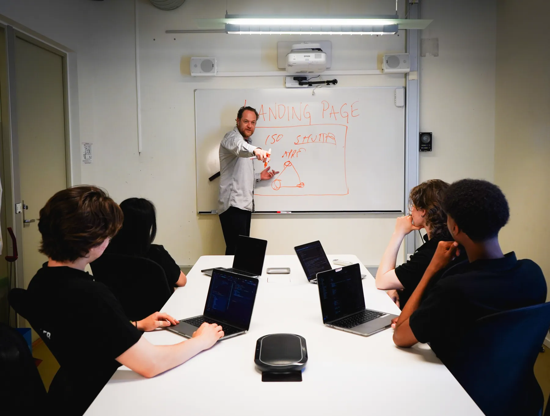 Sidesone-teamet i workshop rundt en landingside