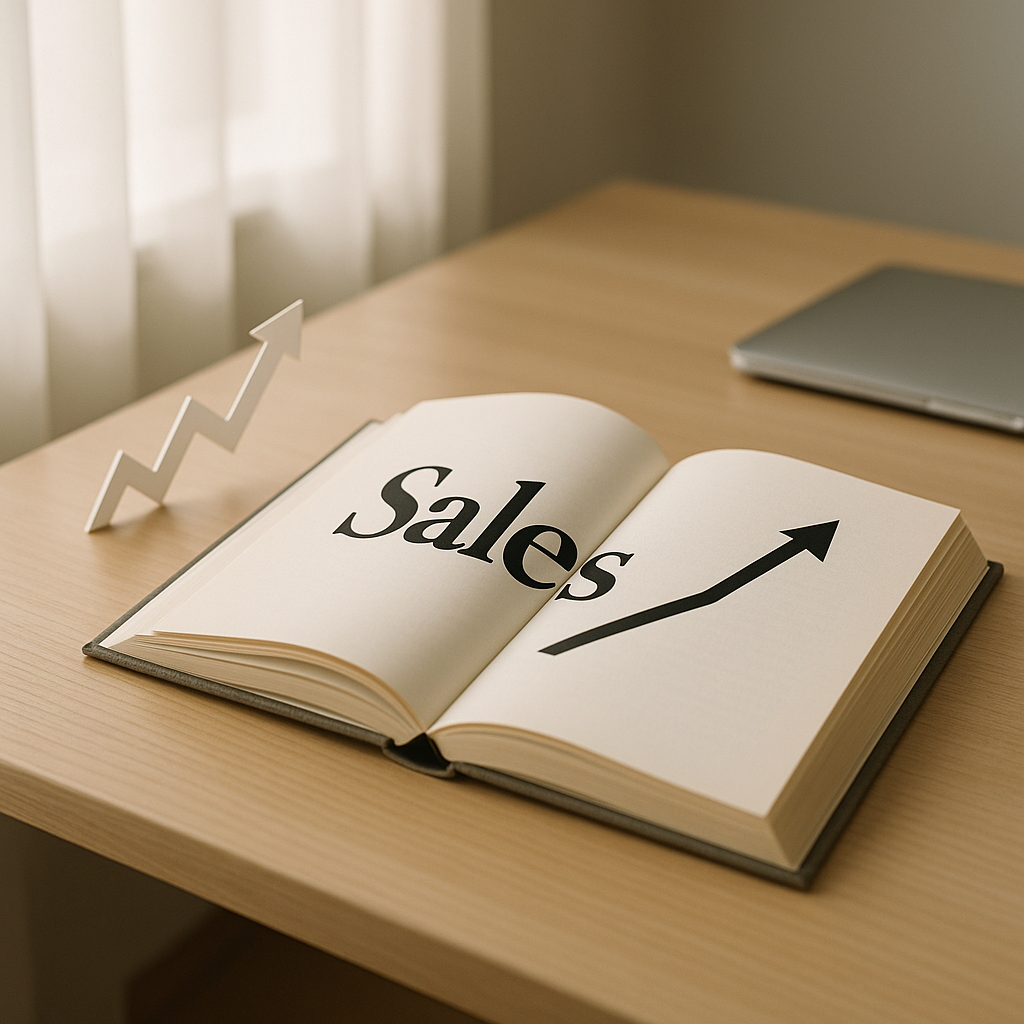 Lag et ENKELT, fotorealistisk bilde som passer til en norsk bloggpost om: “Få salget til å skyte i